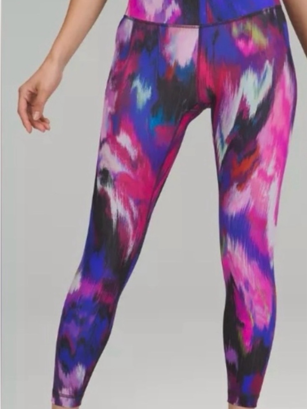 lululemon athletica Pink Purple Multi-Color Abstract Print Leggings